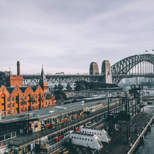 Sydney Harbour Bridge on a gloomy dday